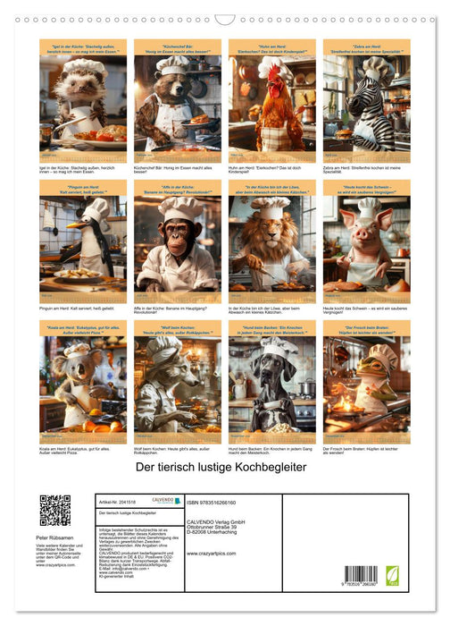 Der tierisch lustige Kochbegleiter (CALVENDO Wandkalender 2026)