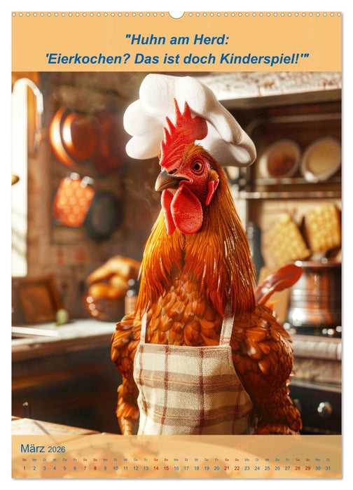 Der tierisch lustige Kochbegleiter (CALVENDO Wandkalender 2026)