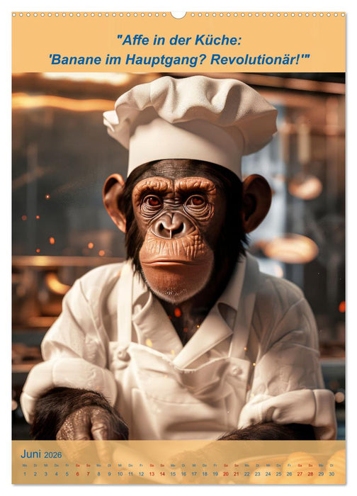 Der tierisch lustige Kochbegleiter (CALVENDO Wandkalender 2026)