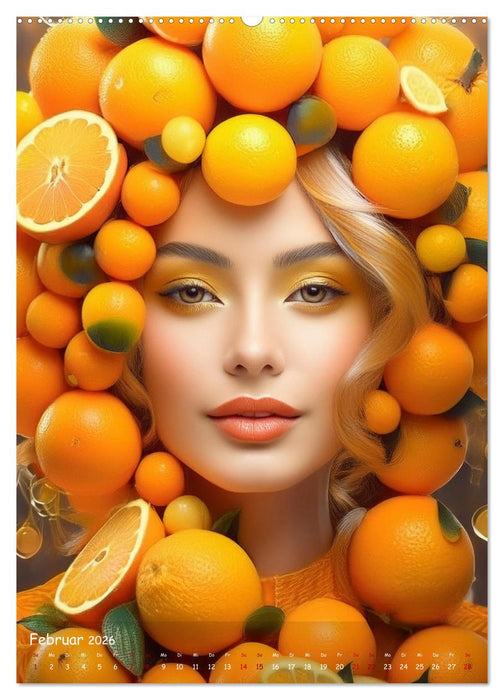 Fruchtige Vielfalt - Zauberhafte Kopfbedeckungen aus einem farbenfrohen Reigen der Natur (CALVENDO Wandkalender 2026)