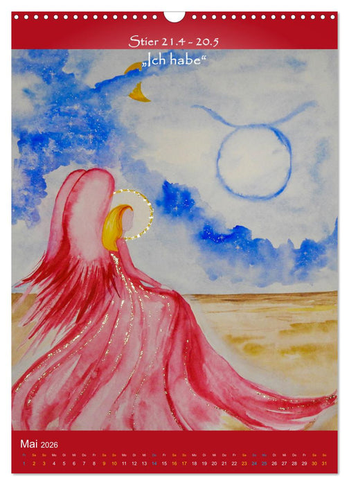 Dein Sternzeichen als Engel (CALVENDO Wandkalender 2026)