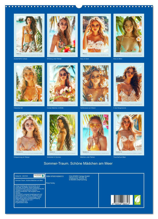 Sommer-Traum. Schöne Mädchen am Meer (CALVENDO Premium Wandkalender 2026)