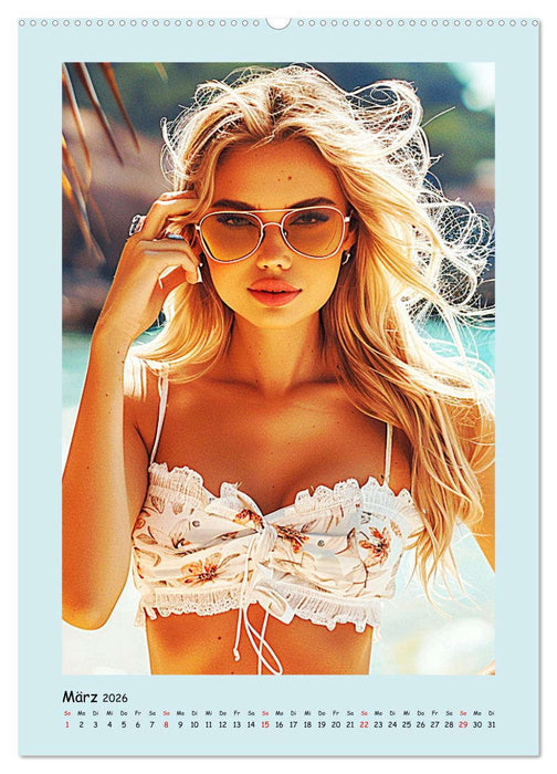 Sommer-Traum. Schöne Mädchen am Meer (CALVENDO Premium Wandkalender 2026)