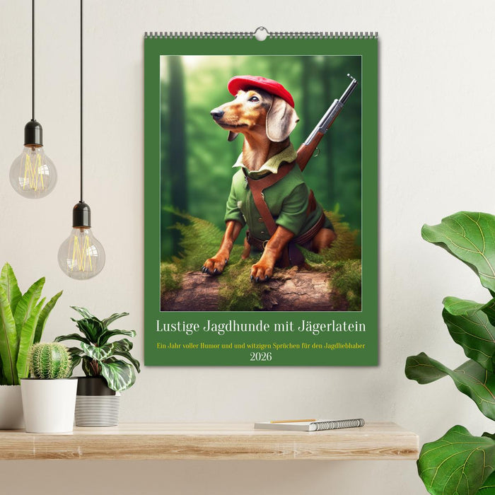 Lustige Jagdhunde mit Jägerlatein (CALVENDO Wandkalender 2026)