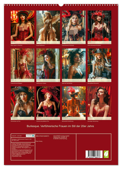 Burlesque. Verführerische Frauen im Stil der 20er Jahre (CALVENDO Premium Wandkalender 2026)