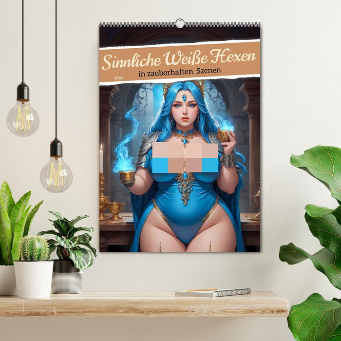 Sinnliche Weiße Hexen in zauberhaften Szenen (CALVENDO Wandkalender 2026)