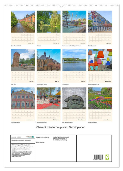 Chemnitz Kulturhauptstadt Terminplaner (CALVENDO Wandkalender 2026)