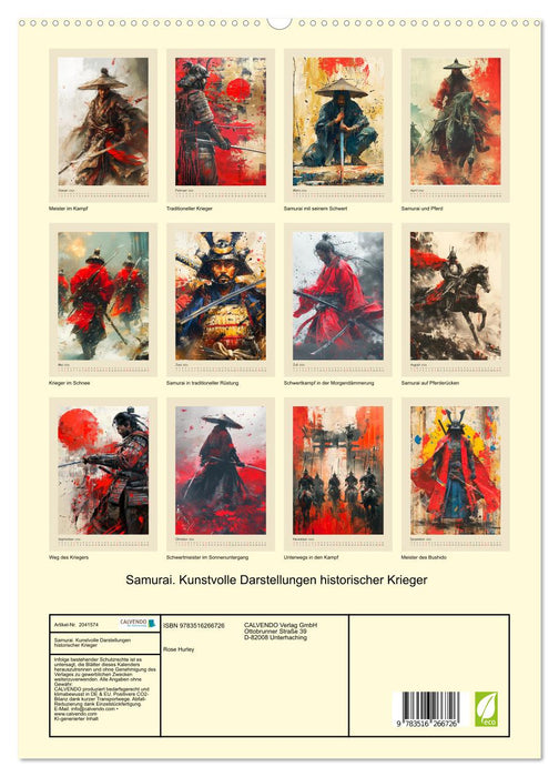 Samurai. Kunstvolle Darstellungen historischer Krieger (CALVENDO Premium Wandkalender 2026)