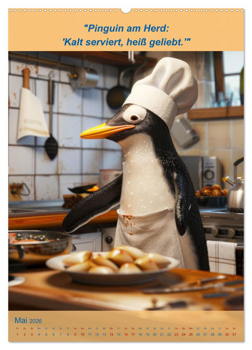 Der tierisch lustige Kochbegleiter (CALVENDO Premium Wandkalender 2026)