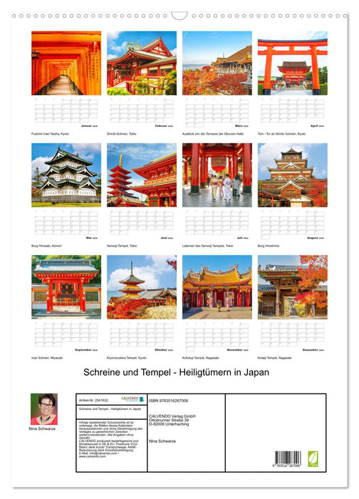 Schreine und Tempel - Heiligtümern in Japan (CALVENDO Wandkalender 2026)