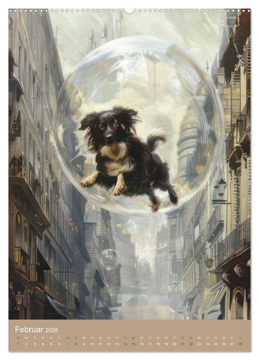 Schwebende Tiere in Seifenblasen - Humorbilder (CALVENDO Wandkalender 2026)