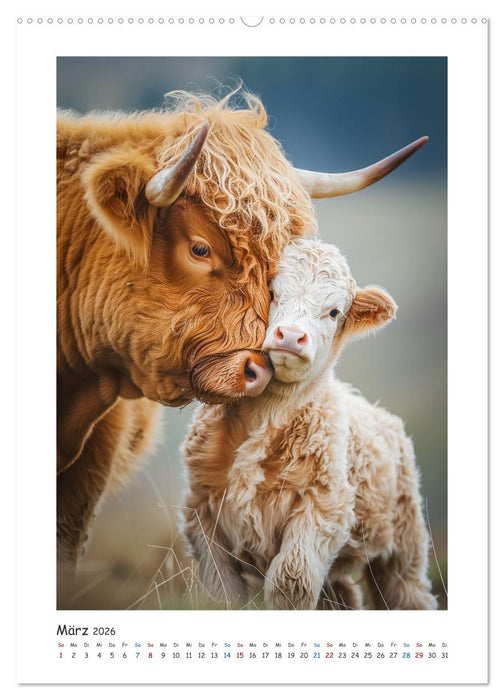 Niedliche Hochland Rinder (CALVENDO Premium Wandkalender 2026)