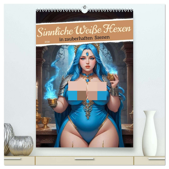 Sinnliche Weiße Hexen in zauberhaften Szenen (CALVENDO Premium Wandkalender 2026)