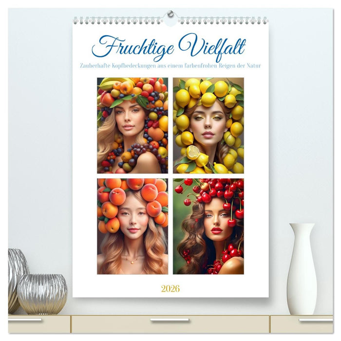 Fruchtige Vielfalt - Zauberhafte Kopfbedeckungen aus einem farbenfrohen Reigen der Natur (CALVENDO Premium Wandkalender 2026)