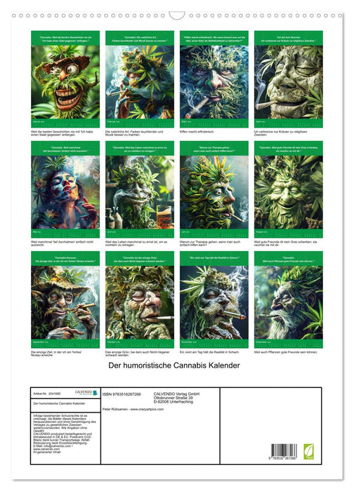 Der humoristische Cannabis Kalender (CALVENDO Wandkalender 2026)