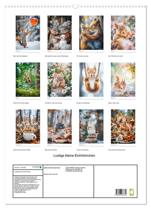 Lustige kleine Eichhörnchen (CALVENDO Wandkalender 2026)
