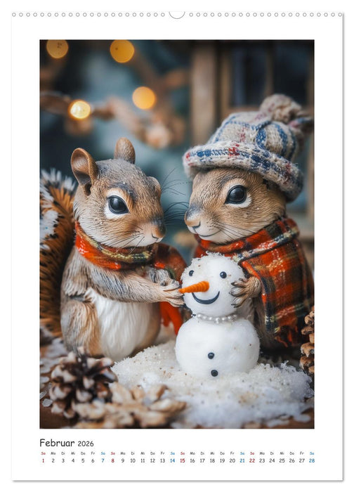Lustige kleine Eichhörnchen (CALVENDO Wandkalender 2026)