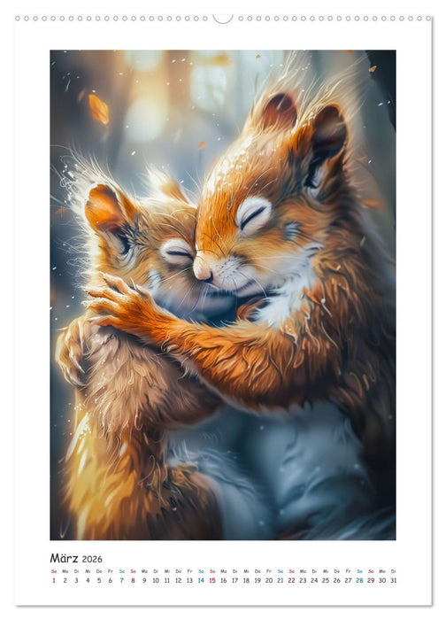 Lustige kleine Eichhörnchen (CALVENDO Wandkalender 2026)