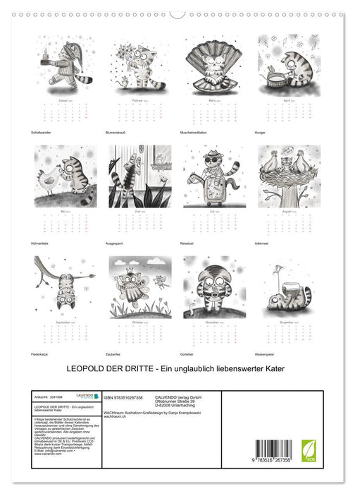 LEOPOLD DER DRITTE - Ein unglaublich liebenswerter Kater (CALVENDO Premium Wandkalender 2026)