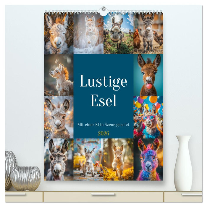 Lustige Esel (CALVENDO Premium Wandkalender 2026)