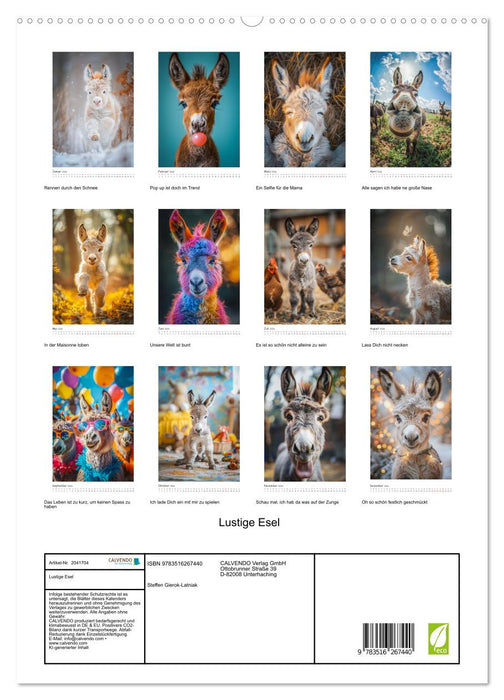 Lustige Esel (CALVENDO Premium Wandkalender 2026)