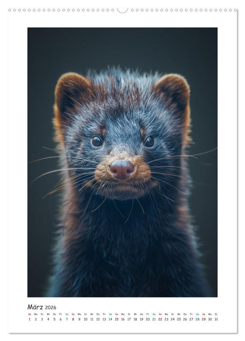 Lustige kleine Nerze (CALVENDO Wandkalender 2026)