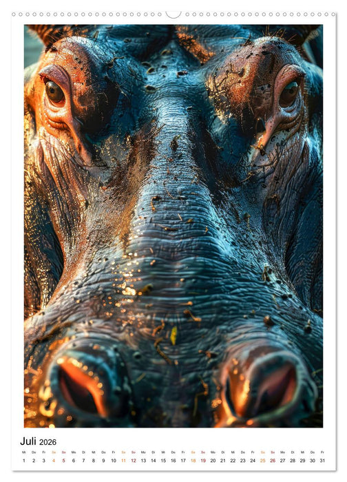 Afrikas Tierwelt - imposante Köpfe (CALVENDO Premium Wandkalender 2026)