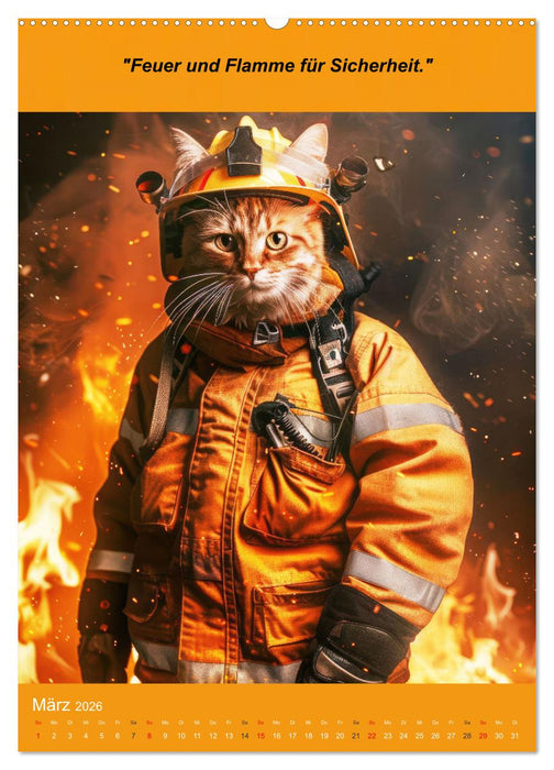 Der tierisch lustige Feuerwehrkalender (CALVENDO Premium Wandkalender 2026)