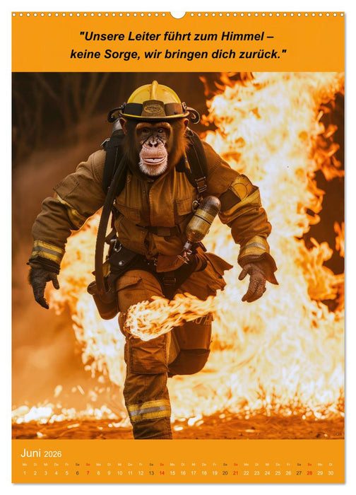 Der tierisch lustige Feuerwehrkalender (CALVENDO Premium Wandkalender 2026)