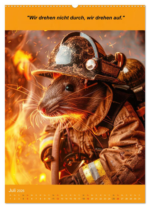 Der tierisch lustige Feuerwehrkalender (CALVENDO Premium Wandkalender 2026)
