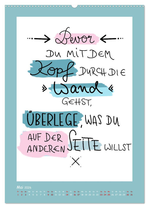 Nachgedacht-Sprüche und Zitate (CALVENDO Wandkalender 2026)