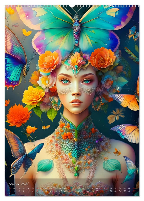 Mystische Frauen - Göttinnen der Metamorphose (CALVENDO Premium Wandkalender 2026)