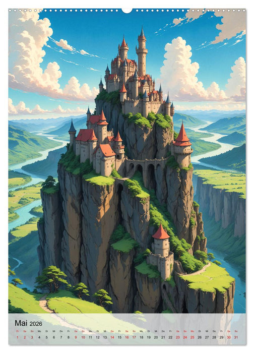 Fantastische Anime Welten (CALVENDO Premium Wandkalender 2026)