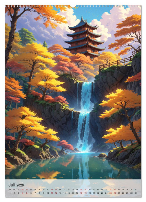 Fantastische Anime Welten (CALVENDO Premium Wandkalender 2026)