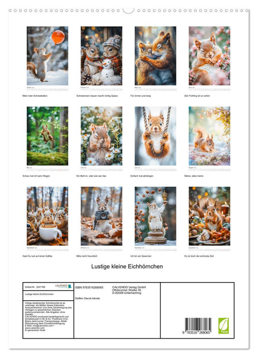 Lustige kleine Eichhörnchen (CALVENDO Premium Wandkalender 2026)