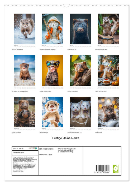 Lustige kleine Nerze (CALVENDO Premium Wandkalender 2026)