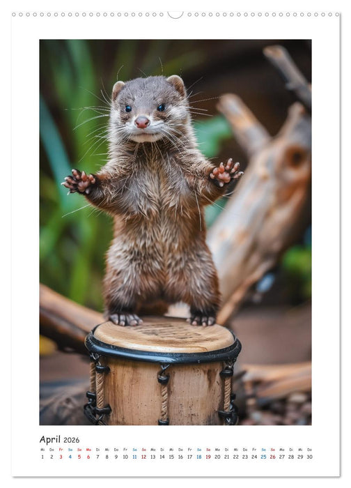 Lustige kleine Nerze (CALVENDO Premium Wandkalender 2026)