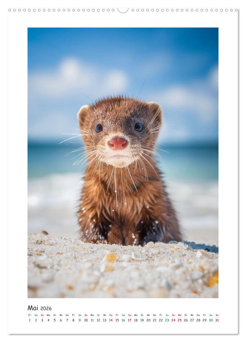 Lustige kleine Nerze (CALVENDO Premium Wandkalender 2026)
