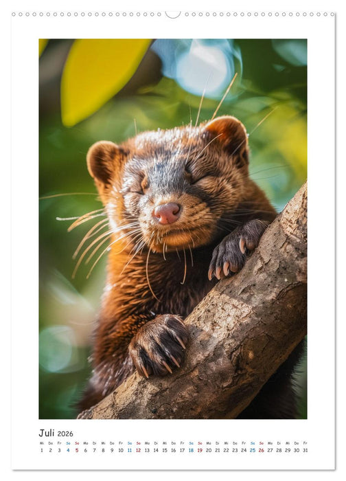 Lustige kleine Nerze (CALVENDO Premium Wandkalender 2026)