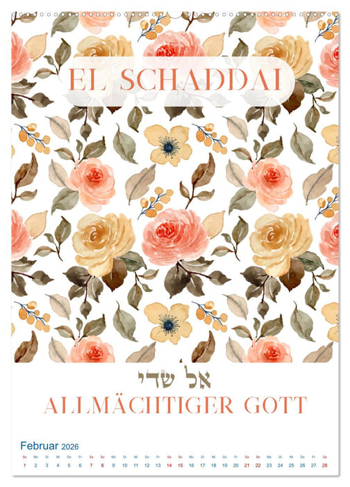 Hebräische Namen Gottes aus der Torah (CALVENDO Wandkalender 2026)