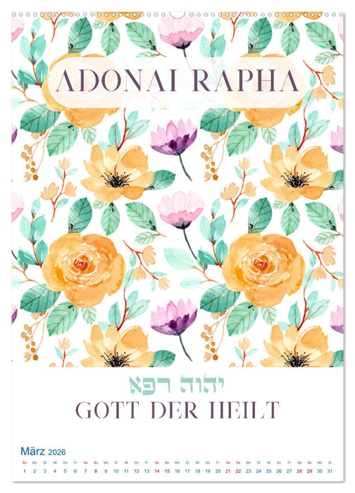 Hebräische Namen Gottes aus der Torah (CALVENDO Wandkalender 2026)