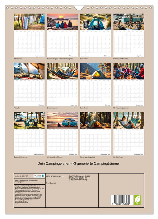 Dein Campingplaner - KI generierte Campingträume (CALVENDO Wandkalender 2026)