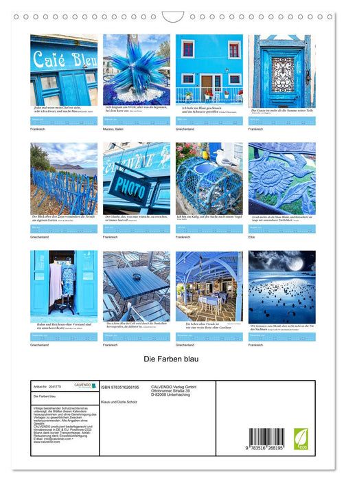 Die Farben blau (CALVENDO Wandkalender 2026)
