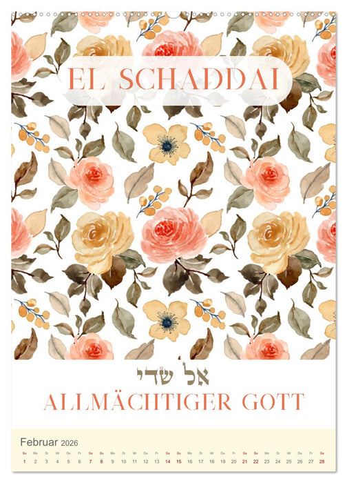 Hebräische Namen Gottes aus der Torah (CALVENDO Wandkalender 2026)