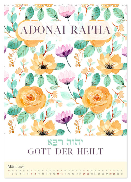 Hebräische Namen Gottes aus der Torah (CALVENDO Wandkalender 2026)
