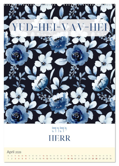 Hebräische Namen Gottes aus der Torah (CALVENDO Wandkalender 2026)
