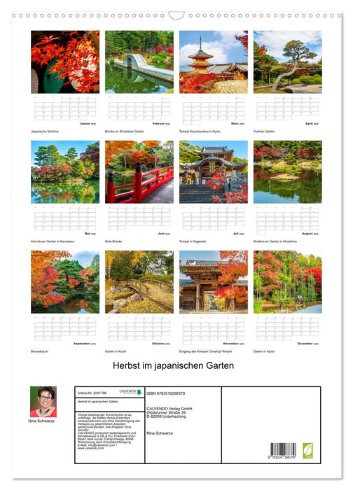 Herbst im japanischen Garten (CALVENDO Wandkalender 2026)