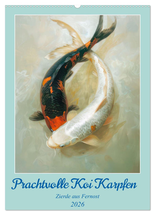 Prachtvolle Koi Karpfen Zierde aus Fernost (CALVENDO Wandkalender 2026)
