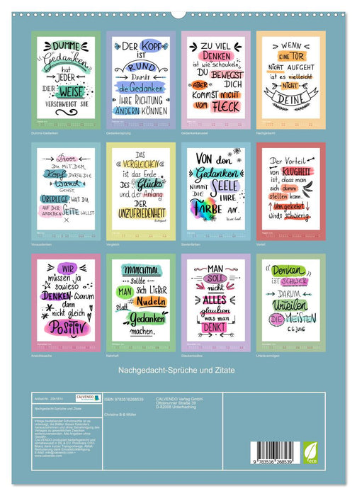 Nachgedacht-Sprüche und Zitate (CALVENDO Premium Wandkalender 2026)