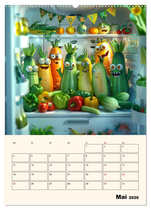 Nachts im Kühlschrank (CALVENDO Premium Wandkalender 2026)